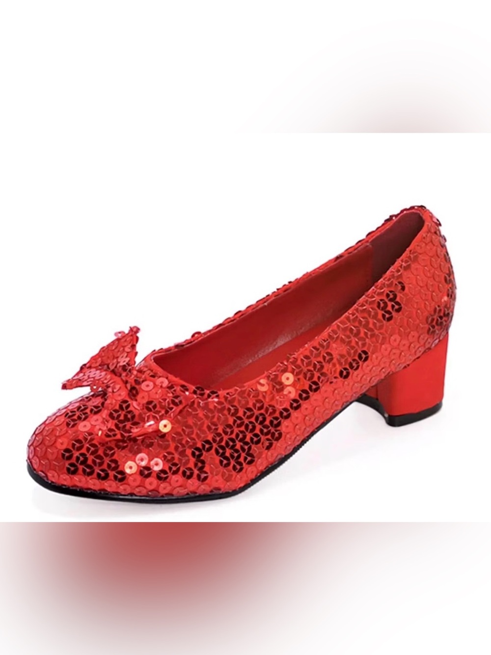 Ellie Red Sequin Low Heel Women's Dress Pumps - Halloween Dorothy shoes